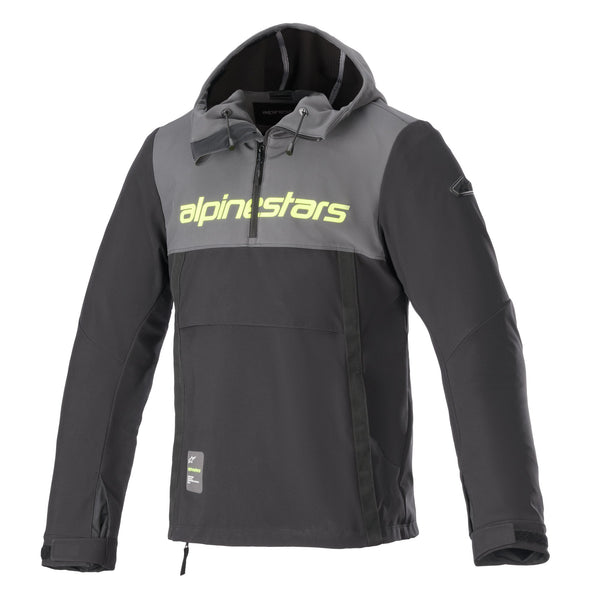 Alpinestars Hoodie Sherpa Grau/Schwarz/Fluogelb Motorradjacke