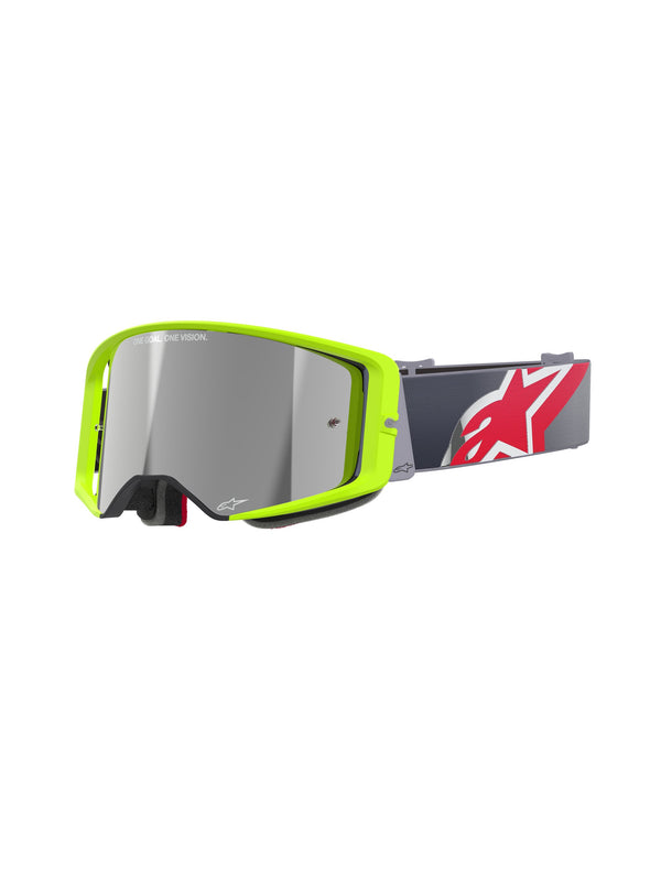 Alpinestars Supertech CORP Fluogeel Rood/Spiegel Zilver Crossbril