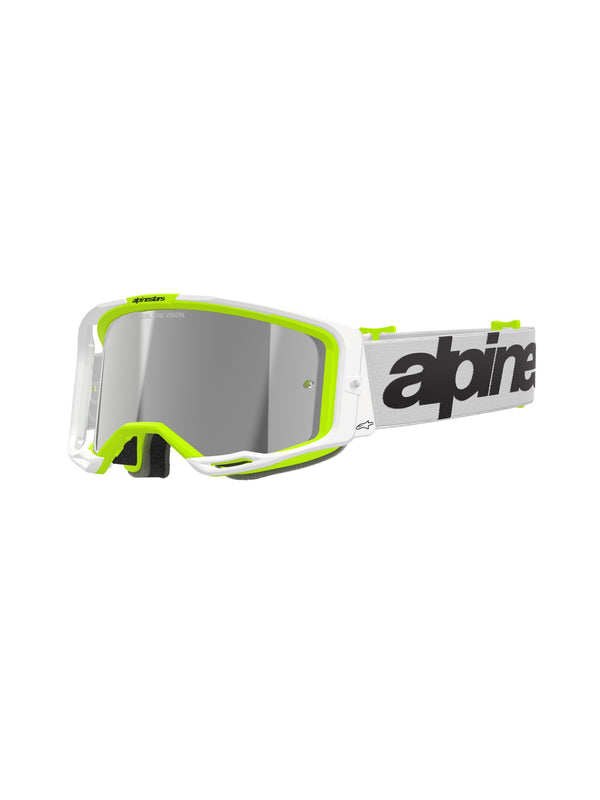 Alpinestars Vision 8 WORDMARK Weiß YLLW Fluo Spiegel Silber Crossbrille