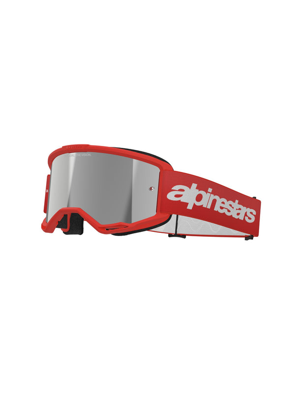 Alpinestars Vision 3 WORDMARK Rot/Spiegel Silber Crossbrille
