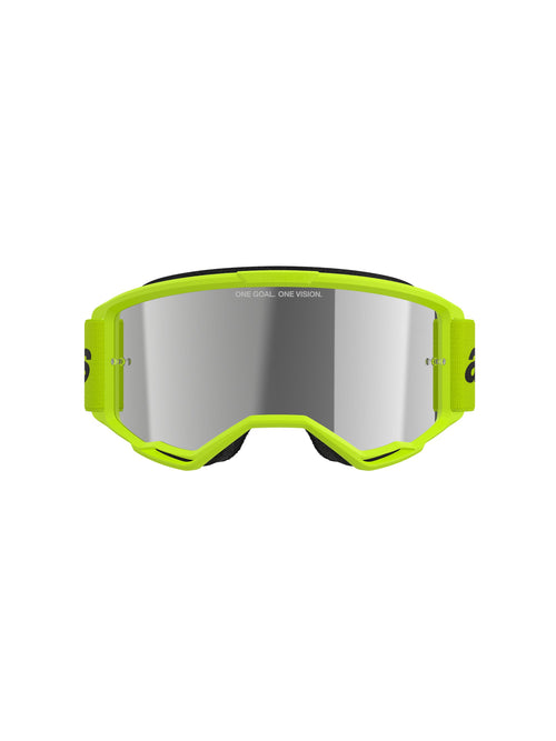 Alpinestars Vision 3 WORDMARK Fluogeel Spiegel Zilver Crossbril