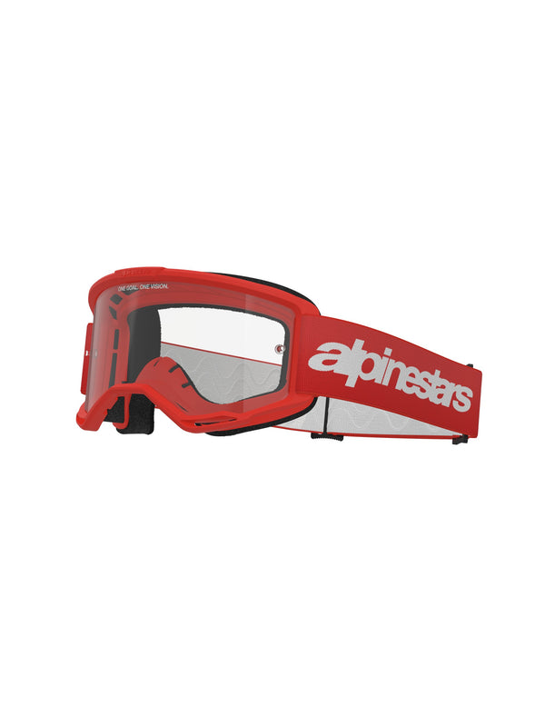 Alpinestars Vision 3 WORDMARK Rot/Klar Crossbrille