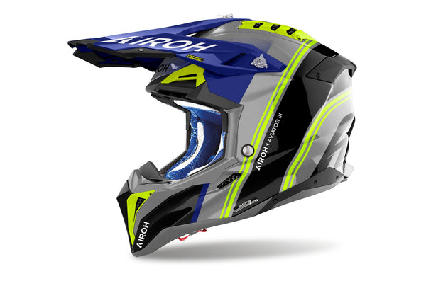 Airoh Aviator 3 Hima Blue Gloss Crosshelm