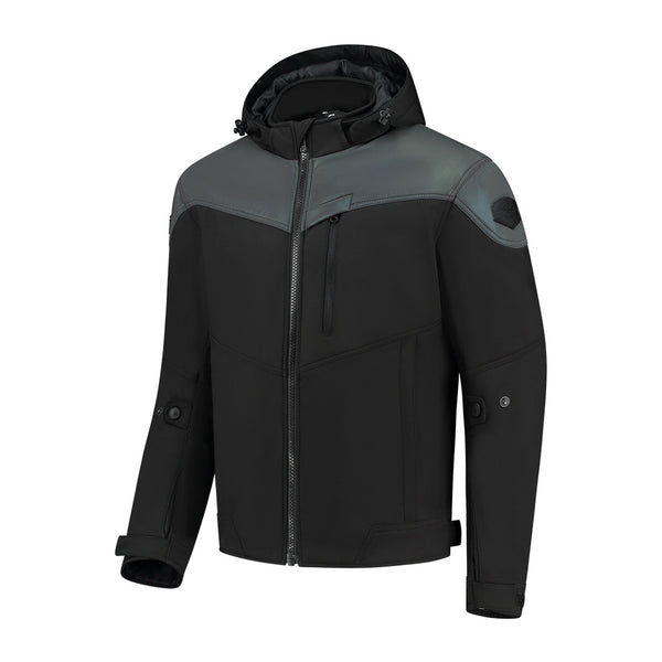 Rusty Stitches William Motorcycle Jacket Black Oil Reflection Reflective Softshell With Protection