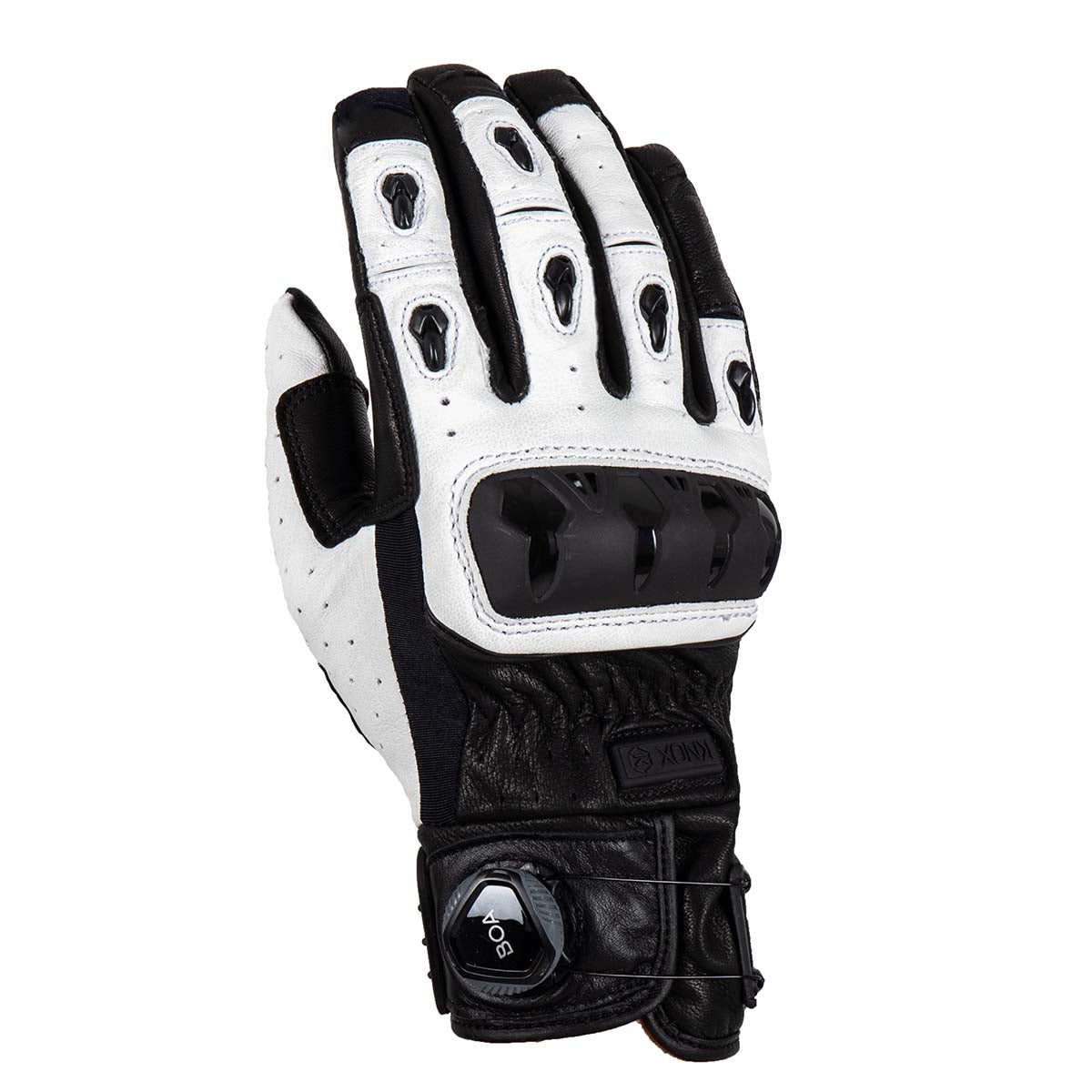 Knox Orsa Leather MK3 – Zomer Motorhandschoen met Boa Sluiting Zwart Wit