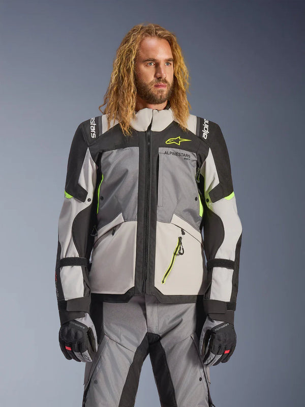 Alpinestars Andes v4 Drystar Ice Grijs/Fluogeel Motorjas