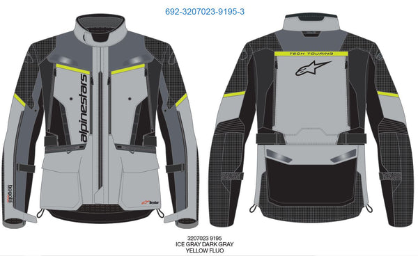 Alpinestars Bogota Pro Drystar Grey/Fluo Yellow Motorcycle Jacket