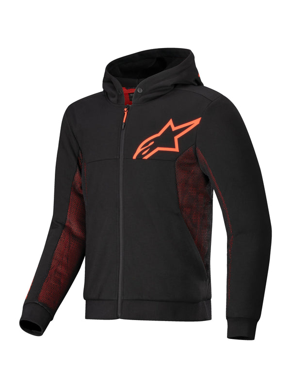 Alpinestars Hoodie Chrome Air Schwarz/Fluorot Motorradjacke