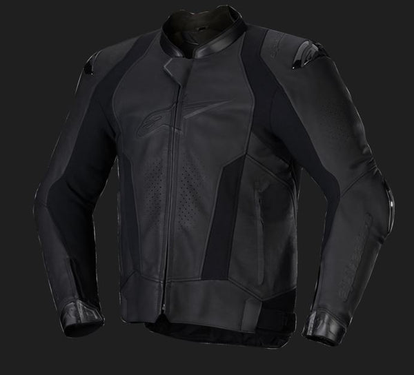 Alpinestars Missile v3 Schwarz/Schwarz Leder Motorradjacke