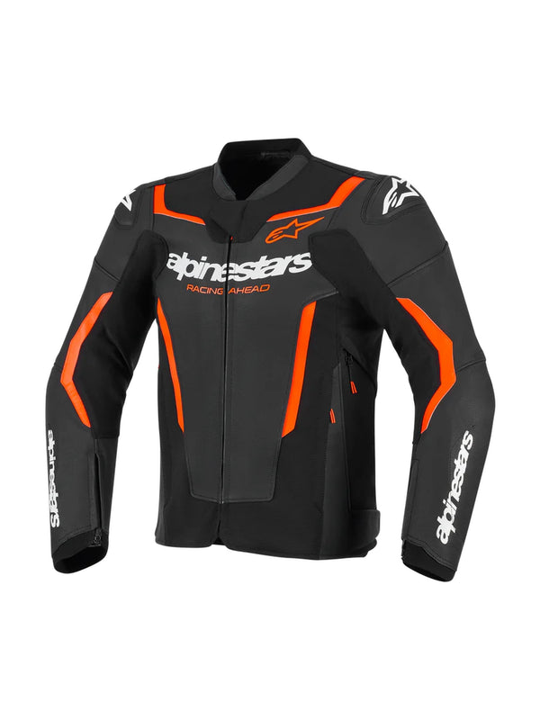 Alpinestars GP Force v2 Schwarz/Fluorot Leder-Motorradjacke