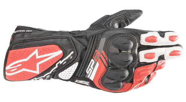 Alpinestars SP-8 v3 Black/White/Red Motorcycle Gloves