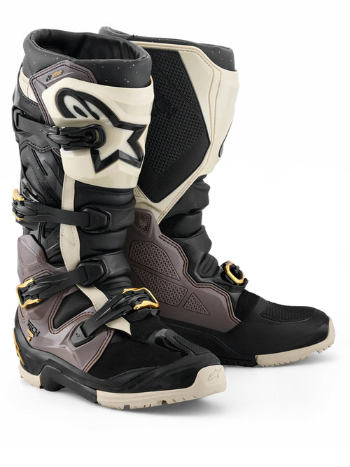 Alpinestars Tech 7 Enduro Drystar Zwart/Grijs/Goud Crosslaarzen