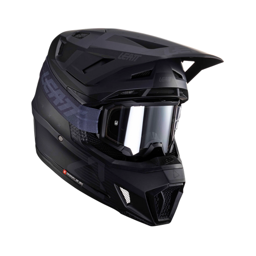 Leatt Moto 7.5 motorhelm kit ECE 22.06 met Velocity 4.5 goggles Stealth Zwart/Grijs