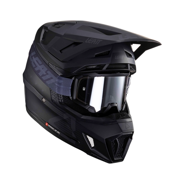 Leatt Moto 7.5 motorhelm kit ECE 22.06 met Velocity 4.5 goggles Stealth Zwart/Grijs