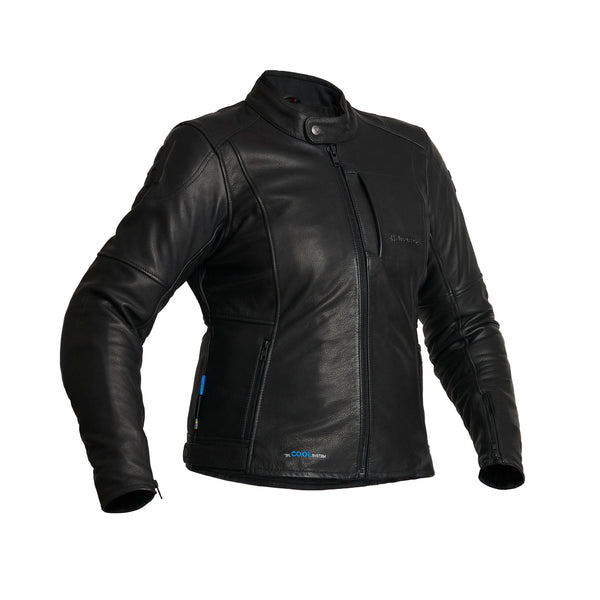 Halvarssons Vitsand Damen Leder Motorradjacke Schwarz