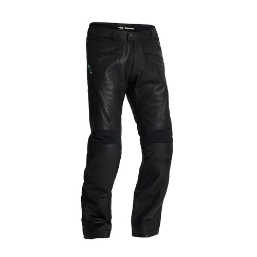 Halvarssons Lysen Leren Motorbroek Zwart