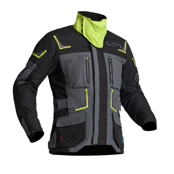 Lindstrands Myrvik Motorcycle Jacket Grey/Black/Yellow