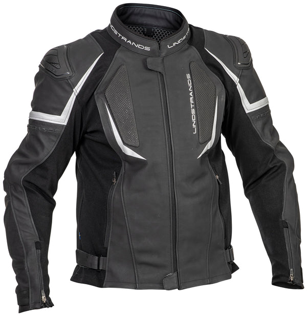 Lindstrands Sanden Leather Motorcycle Jacket Black