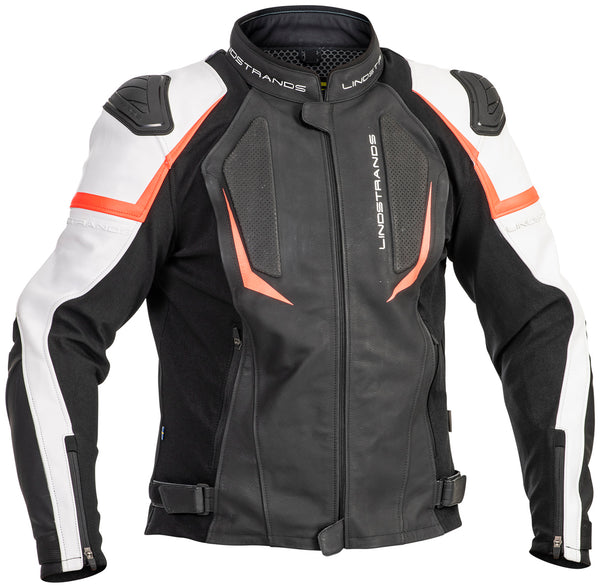 Lindstrands Sanden Leather Motorcycle Jacket Black/White