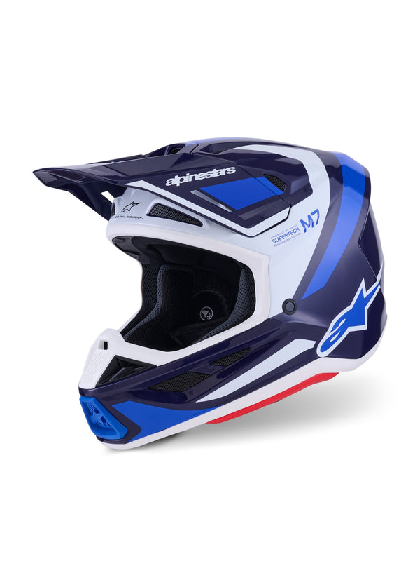Alpinestars S-M7 Rise Blue/White Motocross Helmet