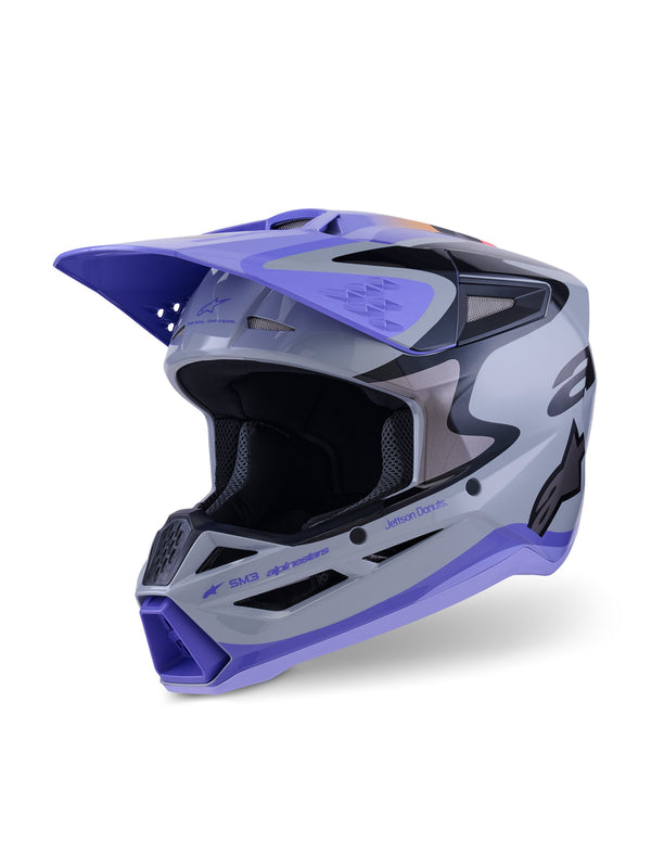Alpinestars S-M3 Jettson Grey/Purple/Black Motocross Helmet