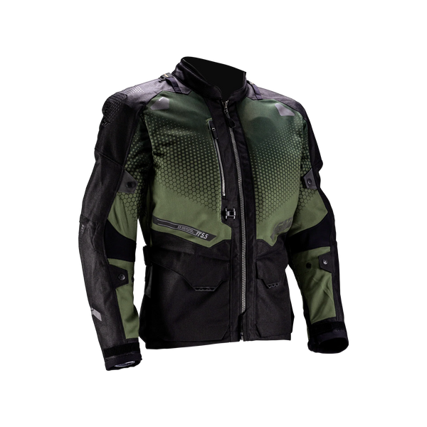 Leatt ADV FlowTour 5.5 motorjas AA gecertificeerd geventileerd met HydraDri 20K regenjas Forest Green