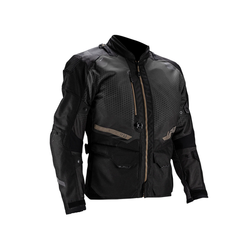 Leatt ADV FlowTour 5.5 Motorradjacke, belüftet, AA-zertifiziert mit HydraDri 20K Regenschutz, schwarz und grau