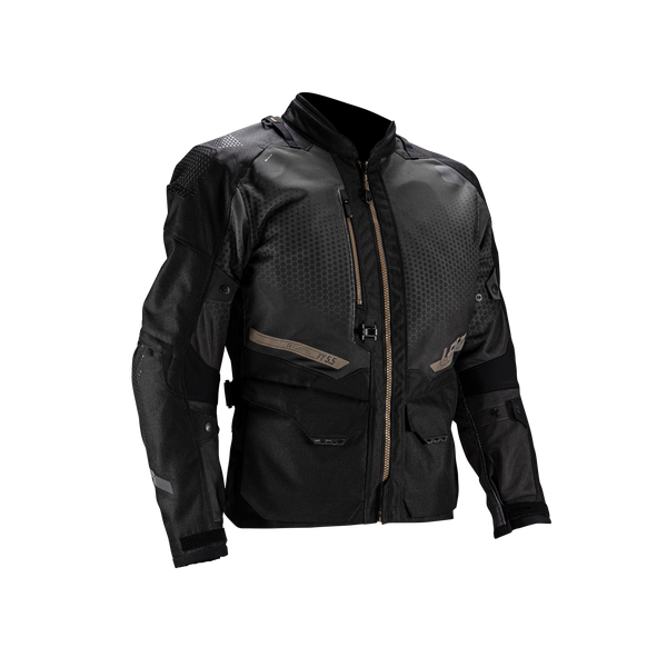 Leatt ADV FlowTour 5.5 Motorradjacke, belüftet, AA-zertifiziert mit HydraDri 20K Regenschutz, schwarz und grau
