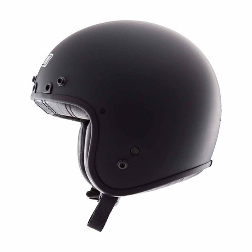 Simpson Chopper Solid Matt Black Jethelm Custom Motorhelm D-Ring