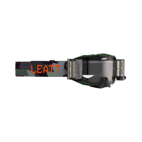 Leatt Velocity 6.5 Roll-Off Crossbrille Cactus Camo Green/Clear – Bulletproof MX & Enduro Goggle 83 % VLT