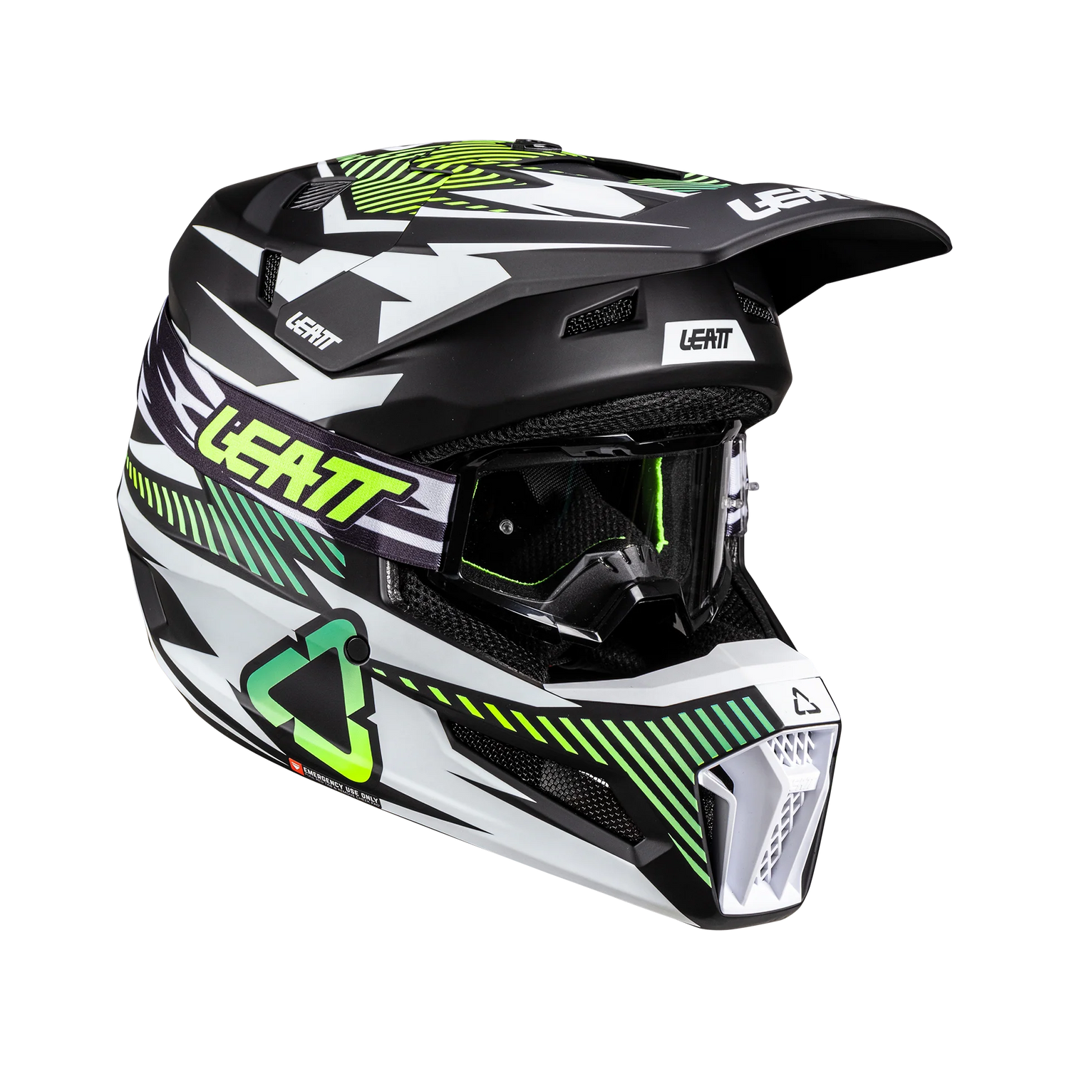 Leatt 3.5 Jr Motorradhelm für Kinder ECE 22.06 mit Schutzbrille, Farbe: Storm Teal