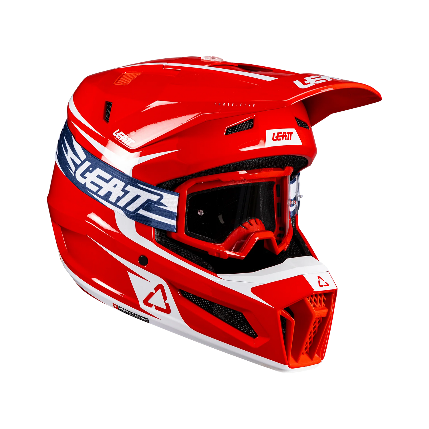 Leatt 3.5 Motorradhelm-Set ECE 22.06 mit Brille, Rot
