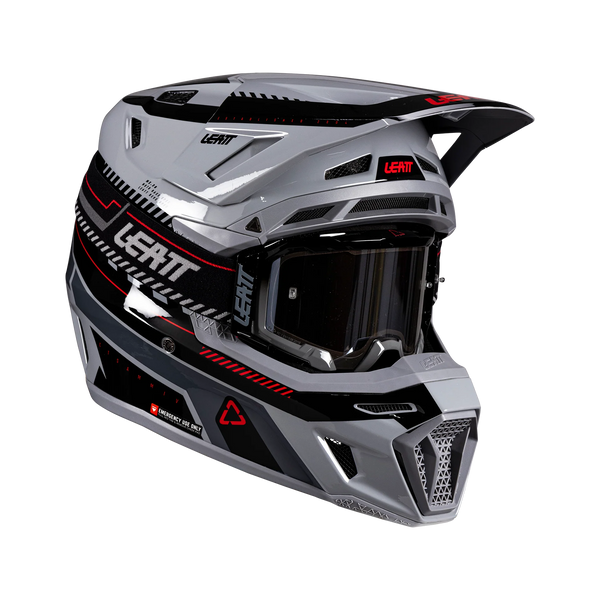 Leatt Moto 8.5 motorhelm kit ECE 22.06 met Velocity 5.5 goggles Grijs