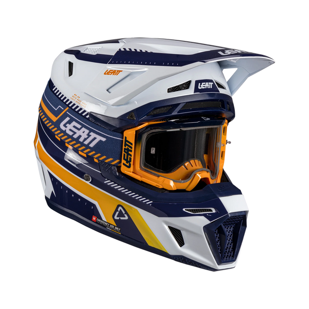 Leatt Moto 8.5 motorhelm kit ECE 22.06 met Velocity 5.5 goggles Oranje