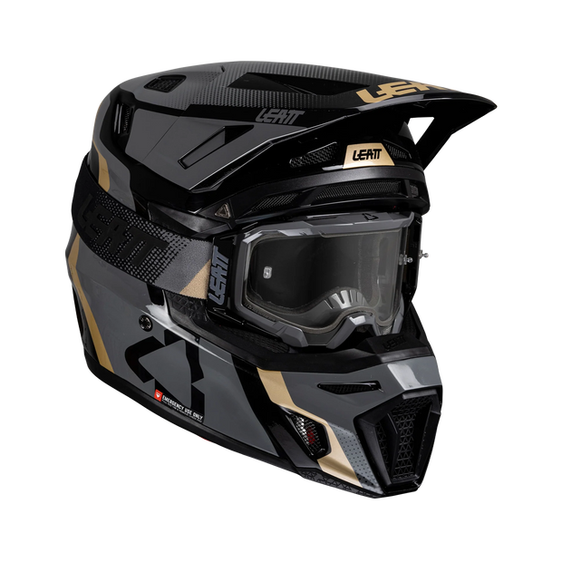 Leatt Moto 8.5 motorhelm kit ECE 22.06 met Velocity 5.5 goggles Zwart
