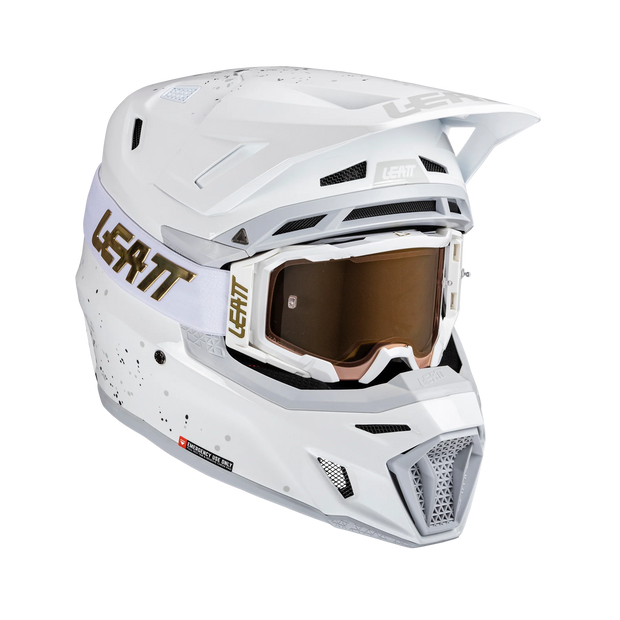 Leatt Moto 8.5 motorhelm kit ECE 22.06 met Velocity 5.5 goggles Wit