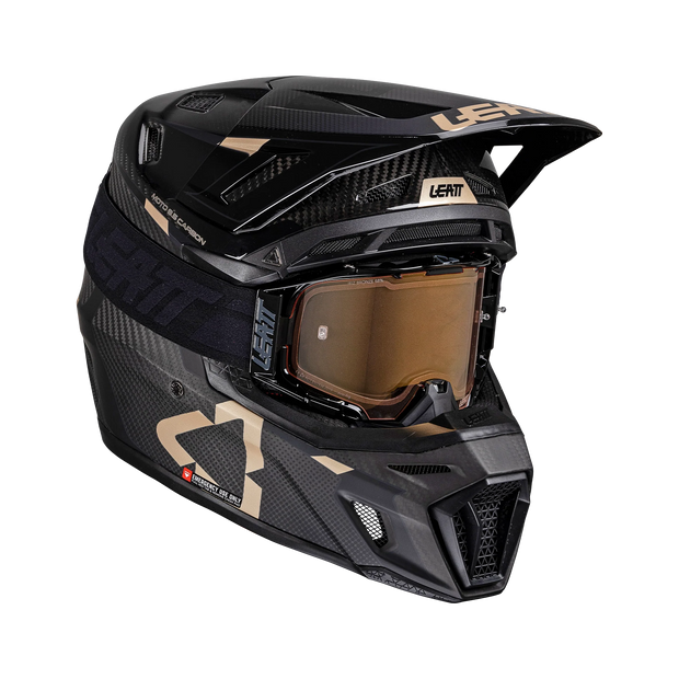 Leatt Moto 9.5 Carbon motorhelm kit ECE 22.06 met Velocity 6.5 Iriz goggles Zwart