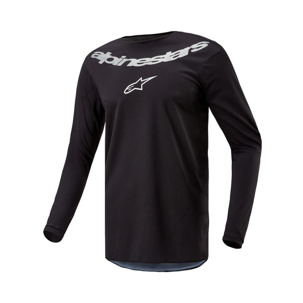 Alpinestars Fluid Graphit Schwarz Silber Crosshemd