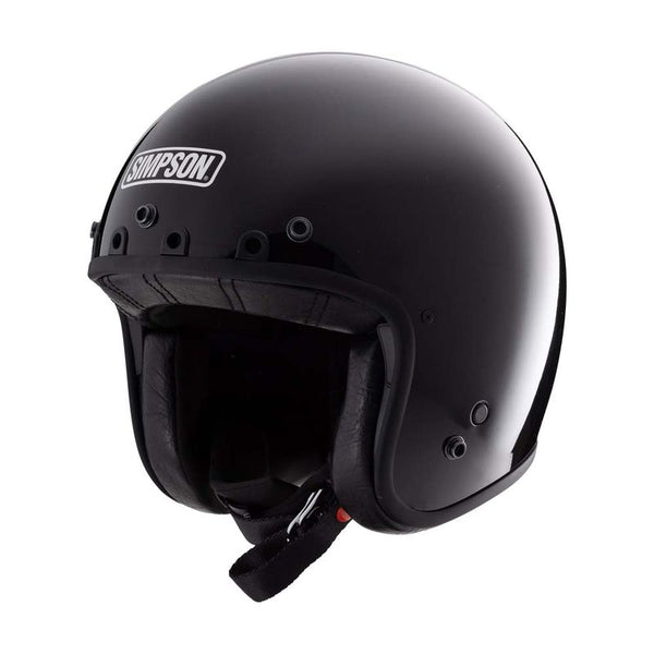 Simpson Chopper Solid Black Jet Helmet Custom Motorcycle Helmet D-Ring
