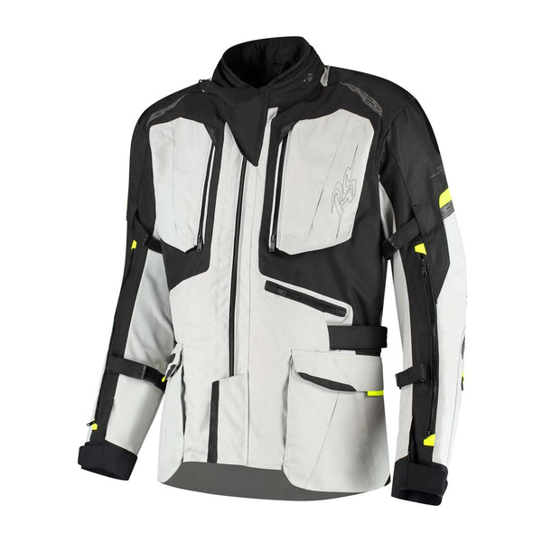 Rusty Stitches Cliff Adventure Motorjas Waterdicht AA Protectie Light Grey Black