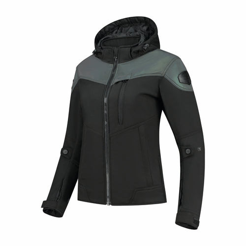 Rusty Stitches Ann Motorjas Reflecterend Softshell AA Protectie Black Oil Reflection
