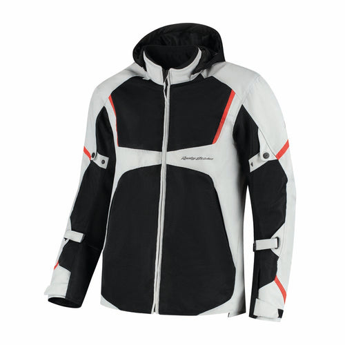 Rusty Stitches Carlo Motorjas Mesh Zomer Met Regenjas AA Protectie Light Grey Black