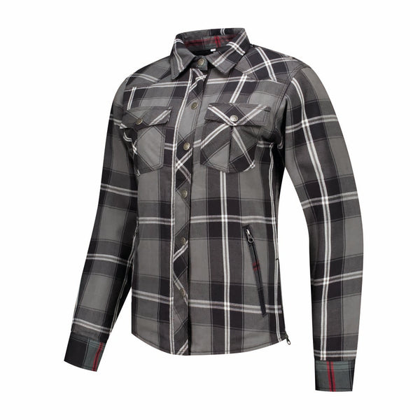 Rusty Stitches Liss V2 Motorcycle Jacket Grey White Black With Kevlar Protection