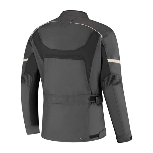 Rusty Stitches Luke Motorjas Donkergrijs Zwart AA Waterdicht All Season Met Protectie