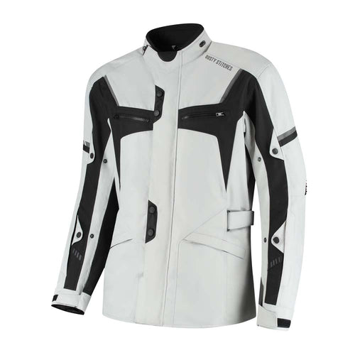 Rusty Stitches Luke Motorjas Antraciet Zwart Waterdicht AA All Season Met Protectie