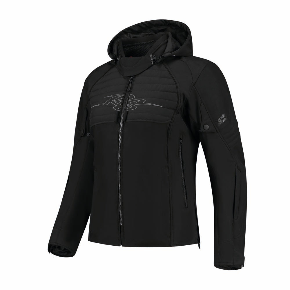 Rusty Stitches Naomi Motorjas Dames Zwart Waterdicht AA Met Protectie