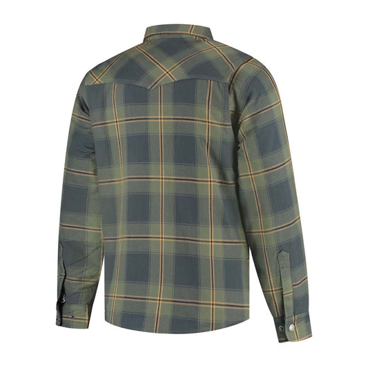 Rusty Stitches Noah Fleece Tech Motor Shirt Blauw Groen AA Met Protectie