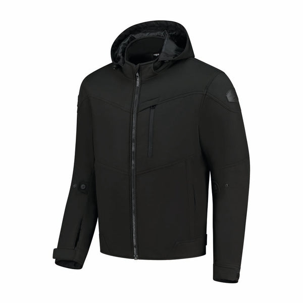 Rusty Stitches William Motorjas Softshell Zwart Reflecterend Met Protectie