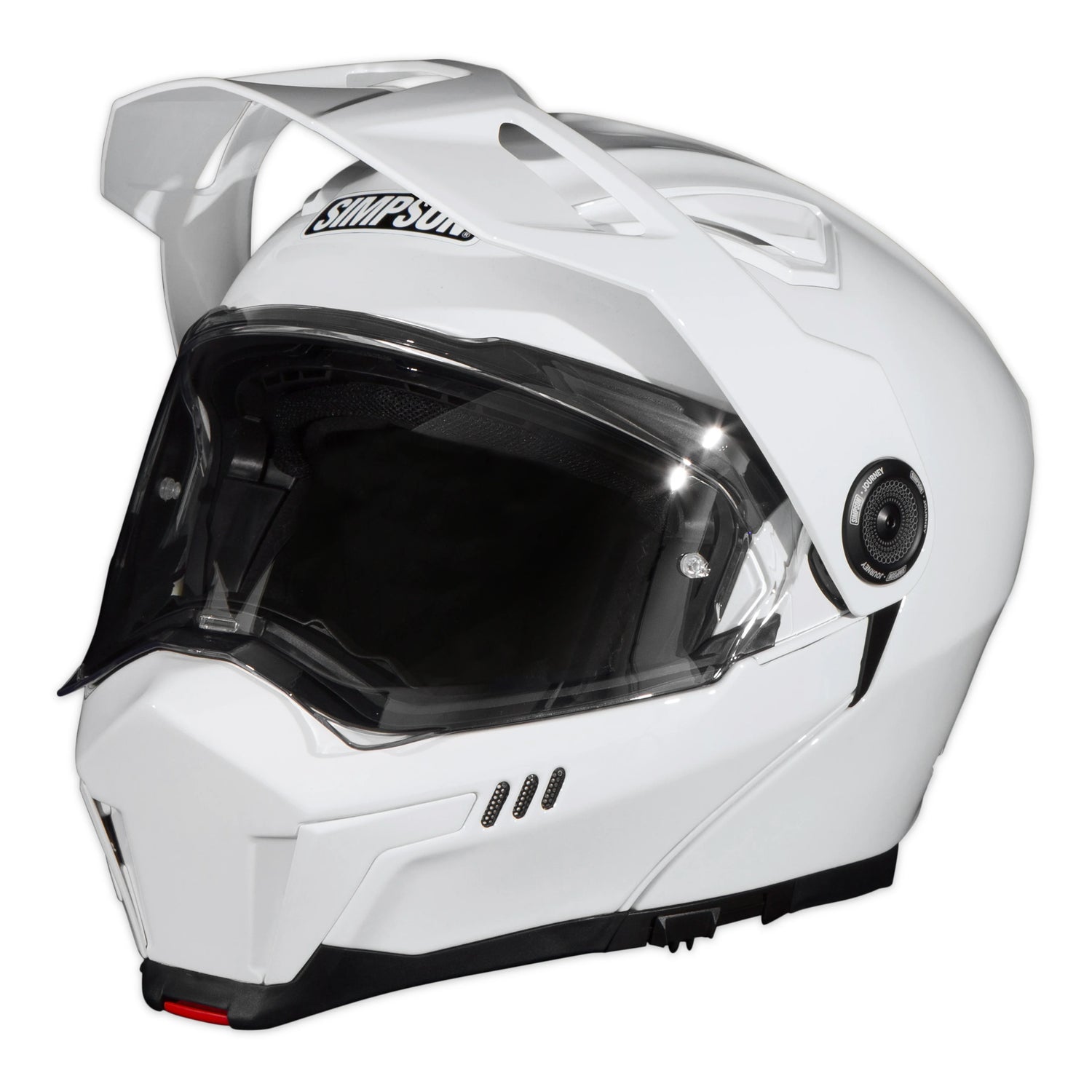 Simpson Journey Solid White Adventure Helm ECE 22.06 Pinlock Motorhelm