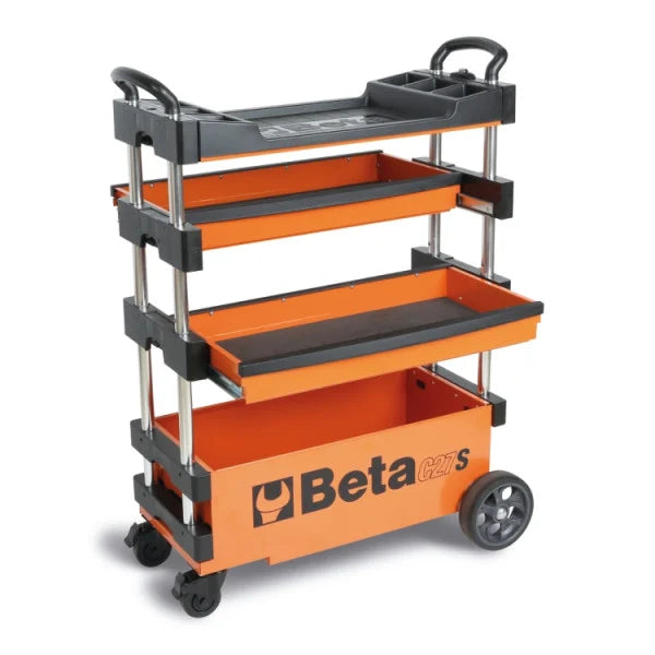 Beta Tools C27S Folding Tool Trolley Mobile Workstation with Drawers and Handles